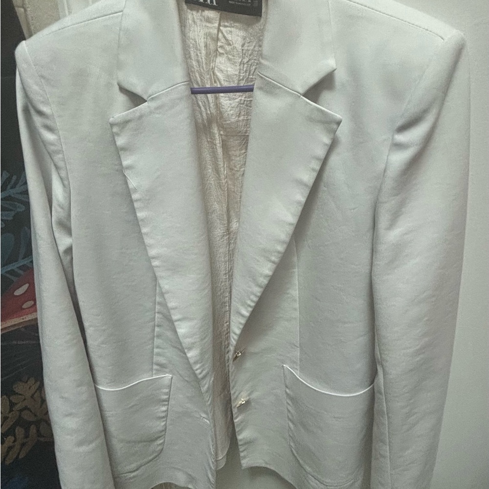 Zara White Blazer Jacket